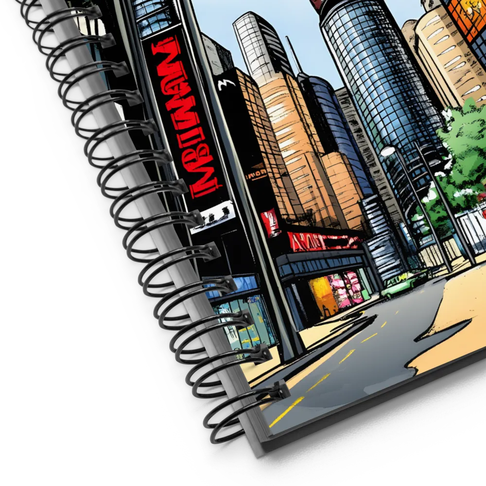 Urban Pulse: A Comic Cityscape | Spiral Notebook