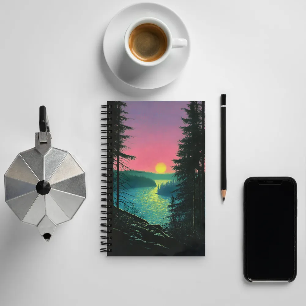 Serene Sunset by the Tranquil River | Spiral Notebook