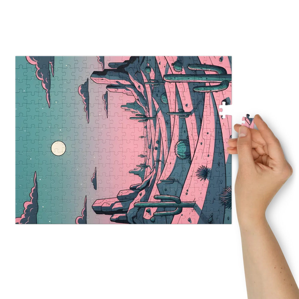 Moonlit Desert 
 Jigsaw Puzzle in Tin Box