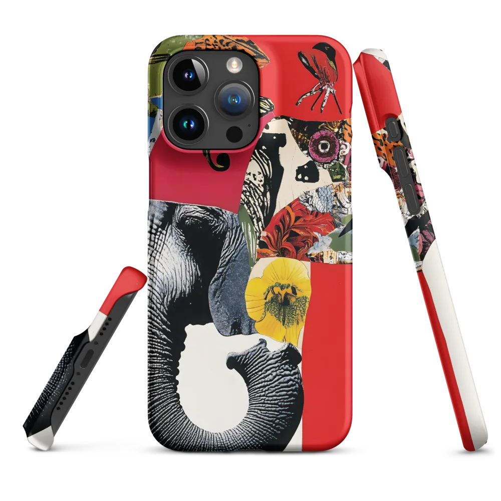 Whimsical Elephant: A Vibrant Collage of Life | Phone Case |  15 Pro Max | Snap Case | Matte