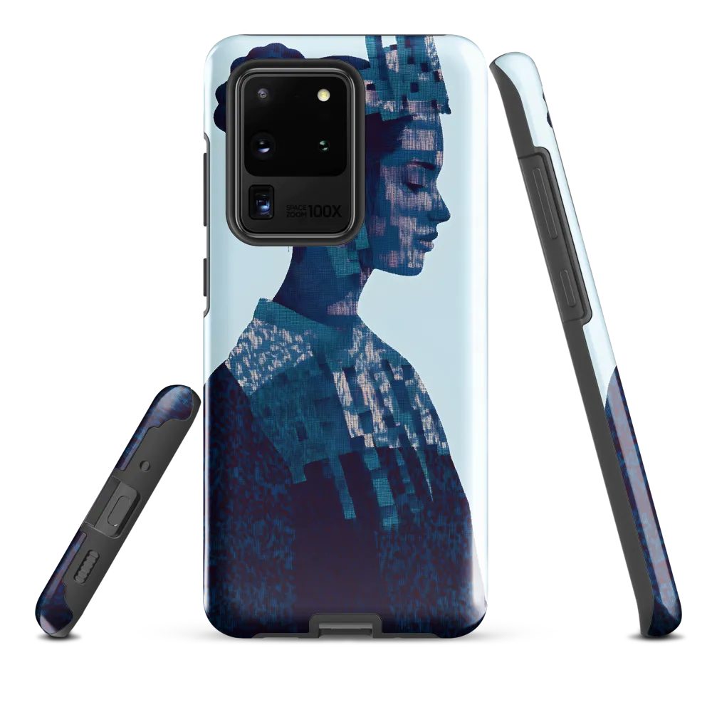 Digital Portrait in Abstract Blue