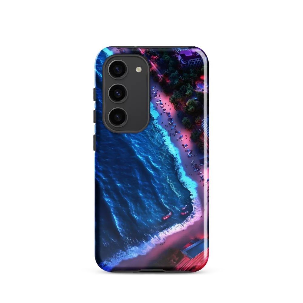 Twilight Reflections: A Serene Beach Aerial | Phone Case |  S23 | Tough Case | Glossy