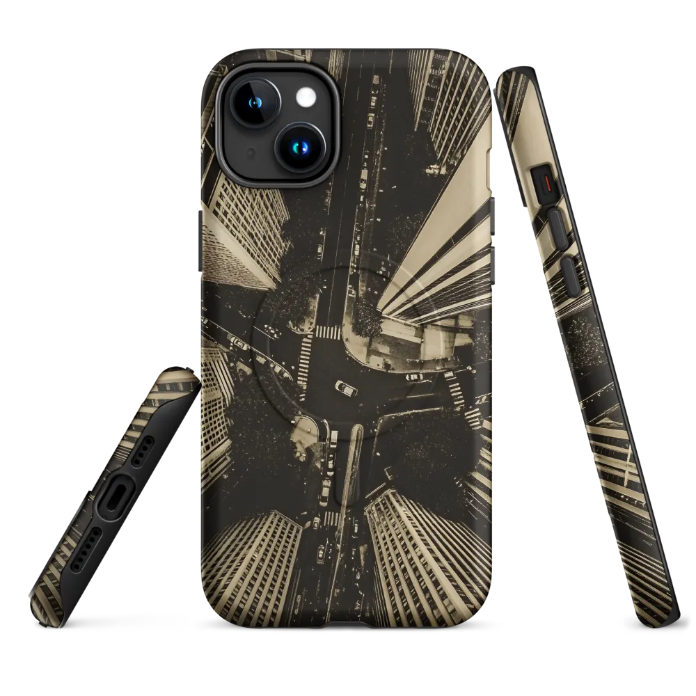 Urban Symphony: Aerial Perspective of City Life | Phone Case |  15 Plus | MagSafe® Tough Case | Matte