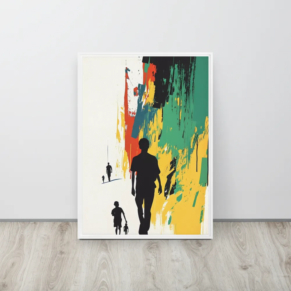 Journey of Silhouettes | Canvas with White Frame | 20″×28″