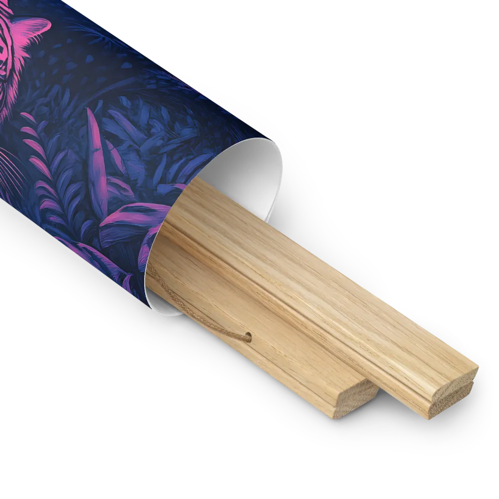 Mystic Prowler: The White Tiger in the Jungle | Poster With Oak Wood Hanger | 16″×16″