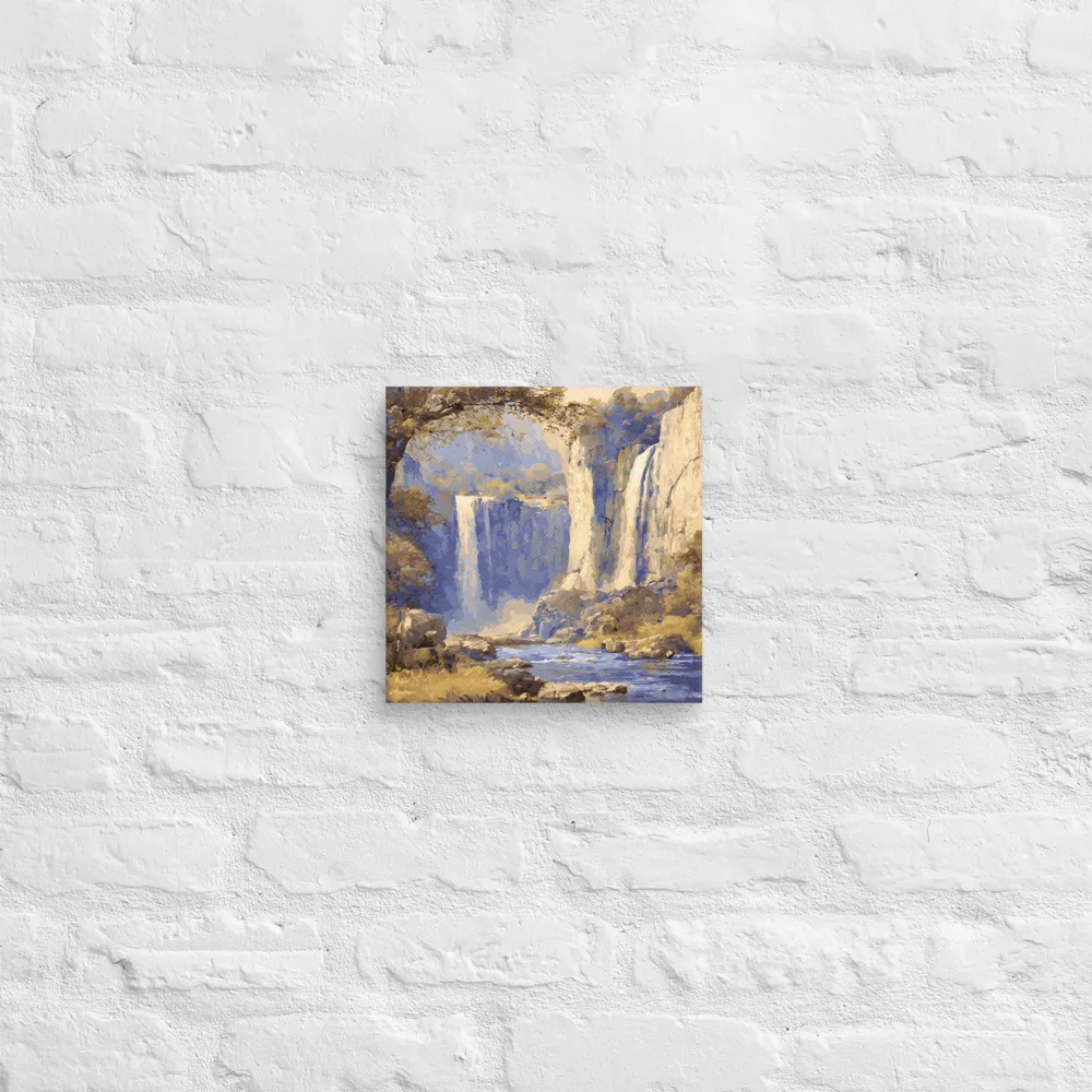 Blue-Gold Waterfall 
 Canvas | 10″x 10″