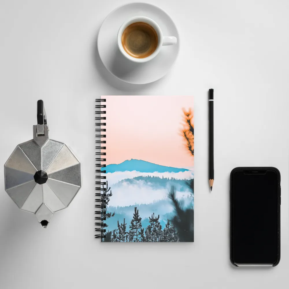 Tranquil Dawn Over Mountains | Spiral Notebook