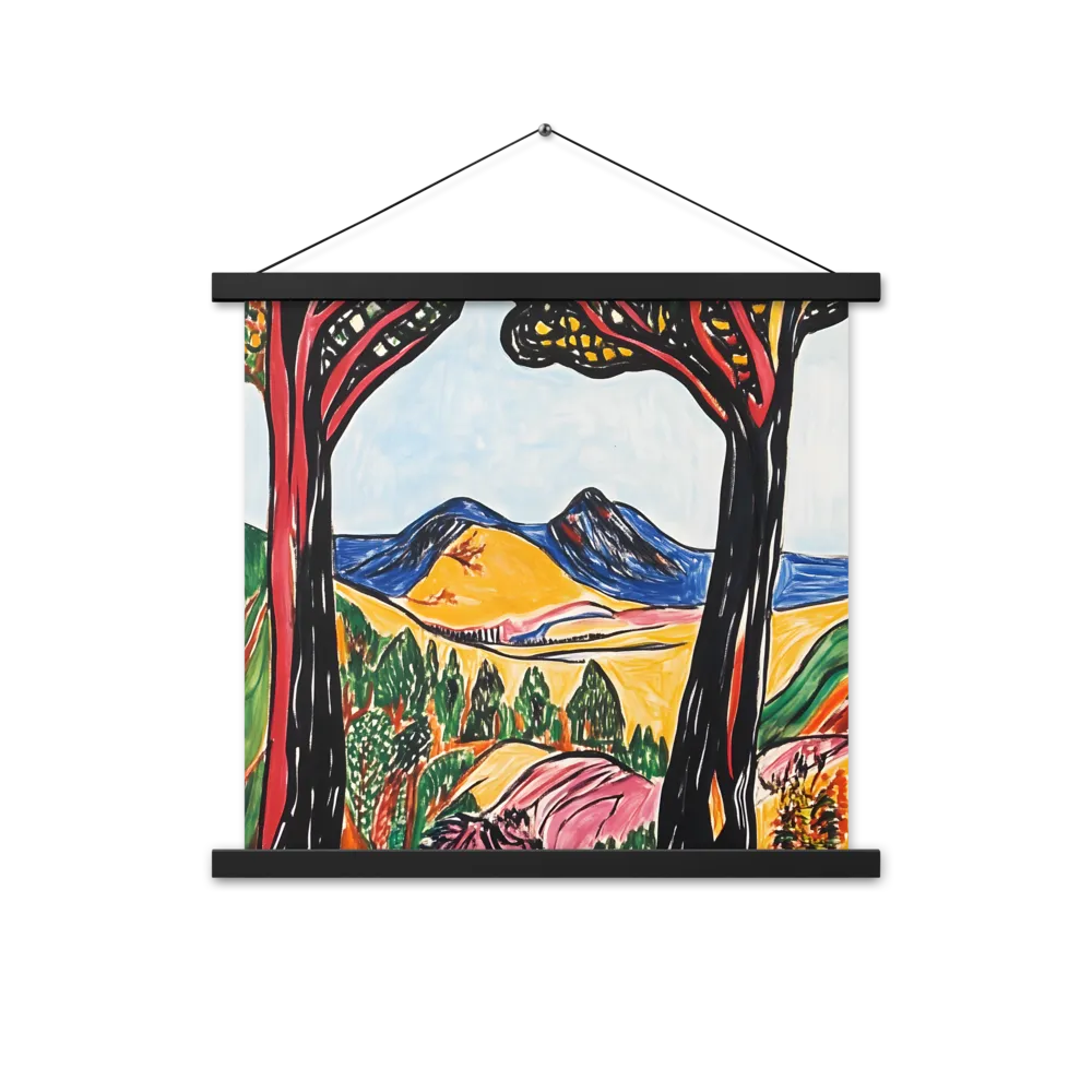 Vibrant Nature's Embrace | Poster With Black Wood Hanger | 18″×18″