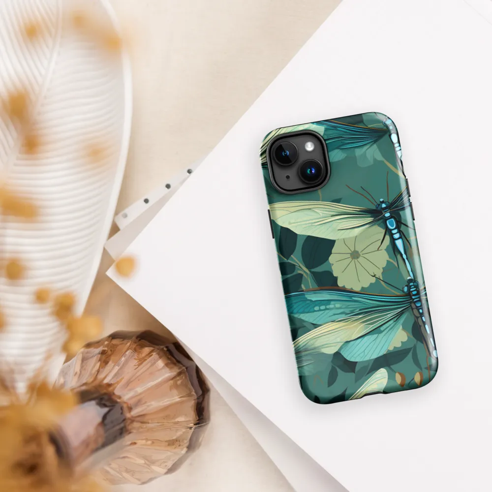 Whispers of Nature: Dragonflies in Harmony | Phone Case |  15 Plus | Tough Case | Glossy