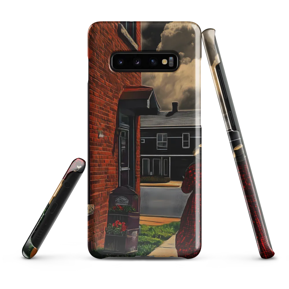 Silent Stroll: A Moment in Red | Phone Case |  S10 Plus | Snap Case | Glossy