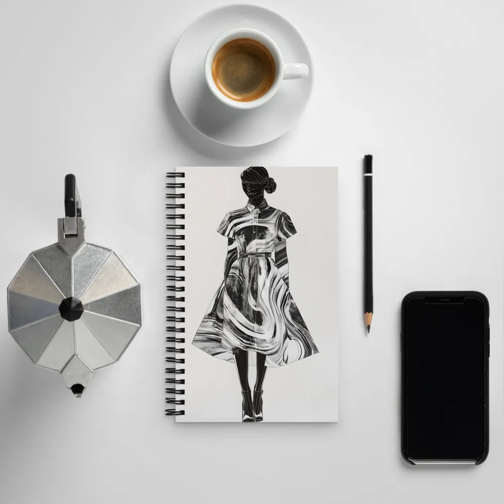 Whirls of Elegance: A Contemporary Fashion Design | Spiral Notebook