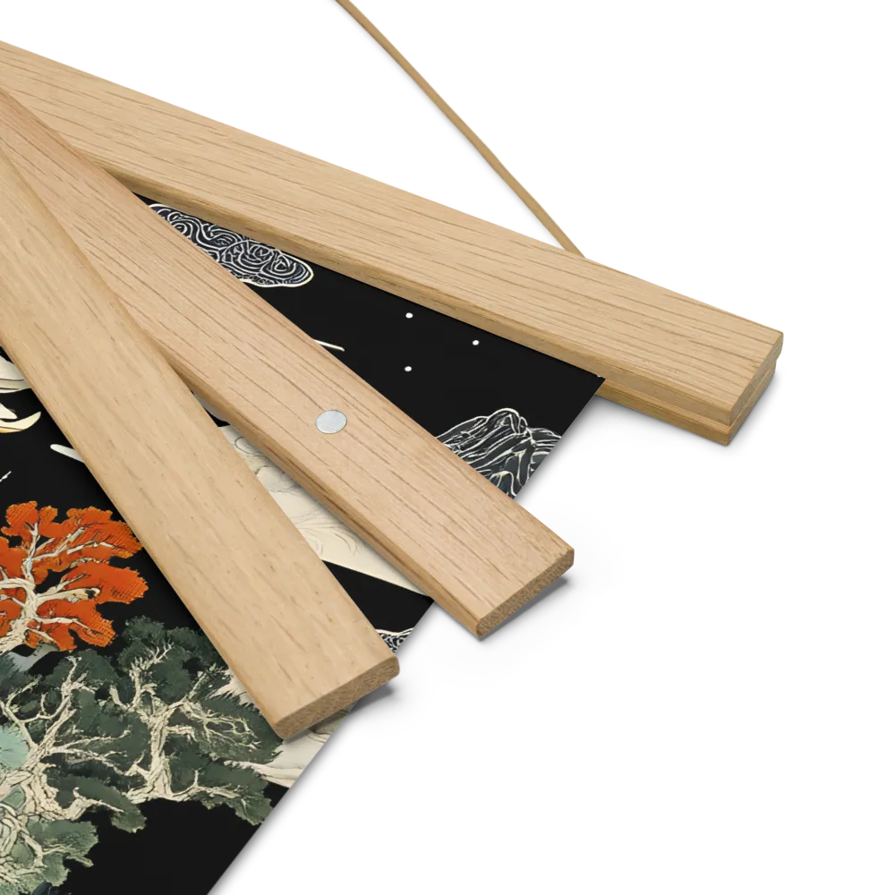 Whispers of the Pagoda | Poster With Oak Wood Hanger | 10″×10″