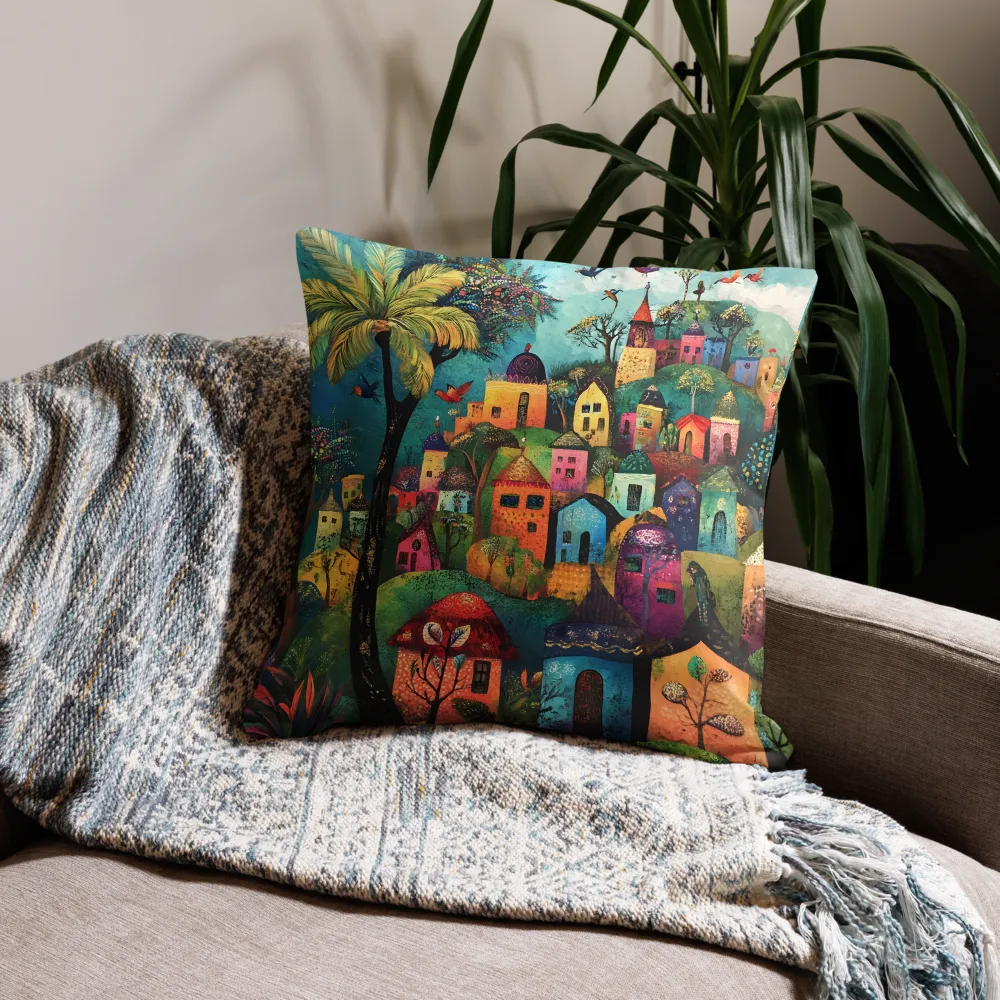 Whimsical Village Harmony | Pillow | 22″×22″