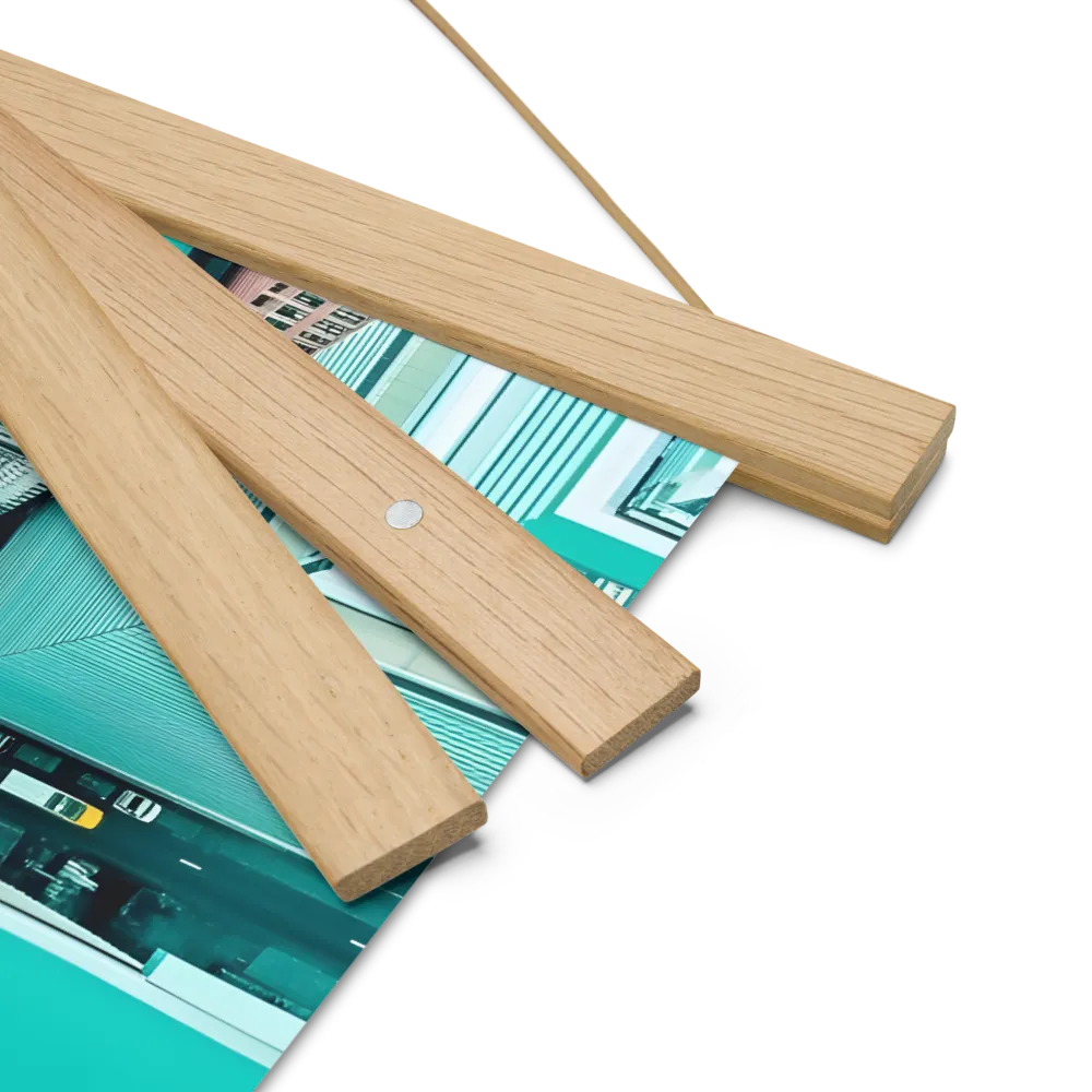 Urban Geometry: Aerial Perspective | Poster With Oak Wood Hanger | 10″×10″