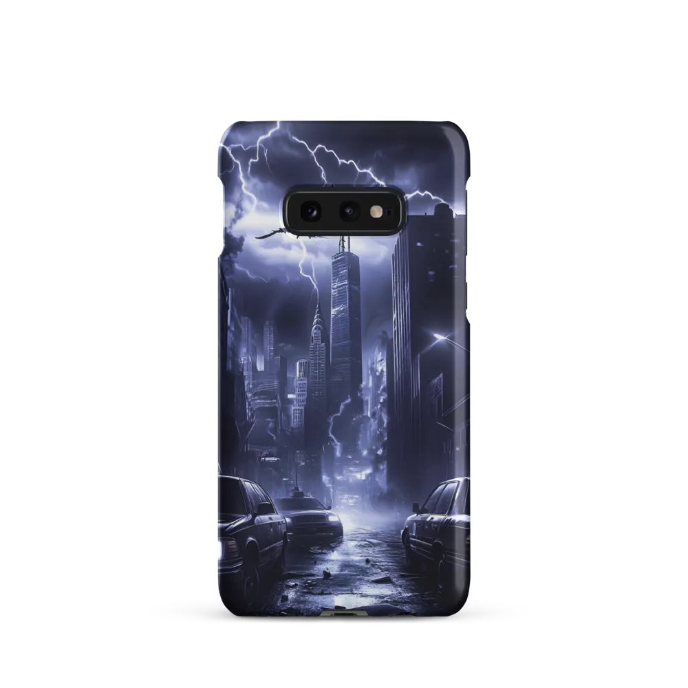 Stormy Cityscape: Shadows of the Night | Phone Case |  S10e | Snap Case | Matte