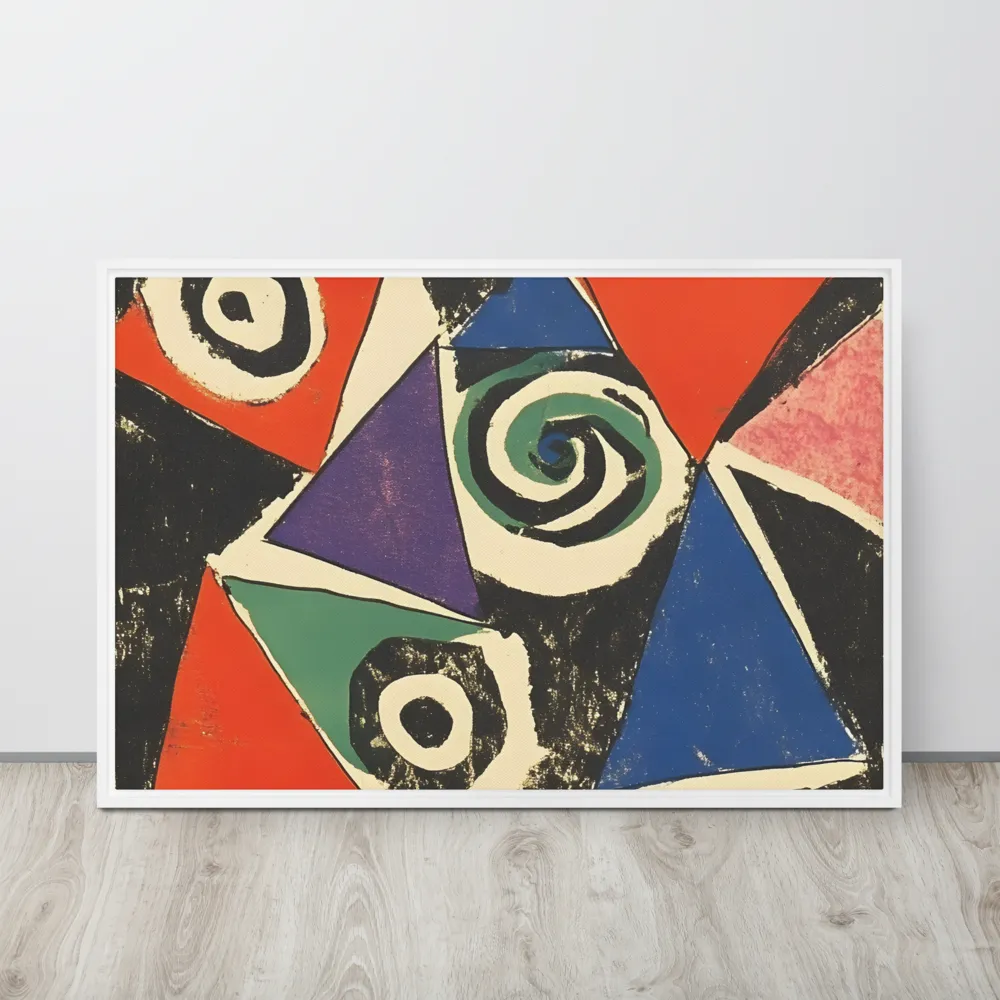 Dynamic Geometric Abstraction | Canvas with White Frame | 24″×36″