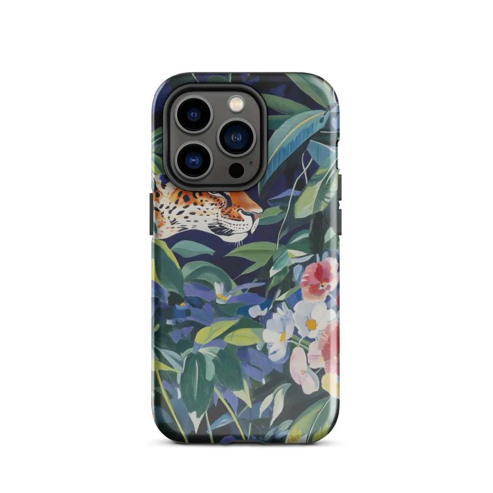 Hidden Majesty: The Jaguar Amongst Tropical Splendor | Phone Case |  14 Pro | Tough Case | Glossy