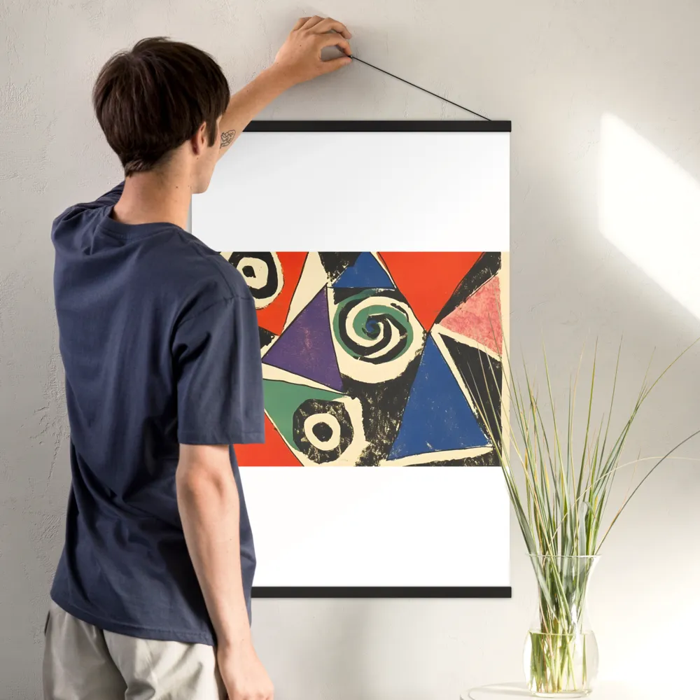Dynamic Geometric Abstraction | Poster With Black Wood Hanger | 24″×36″