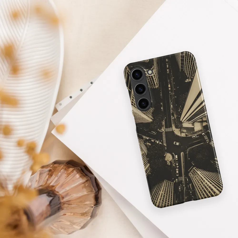 Urban Symphony: Aerial Perspective of City Life | Phone Case |  S23 Plus | Snap Case | Matte