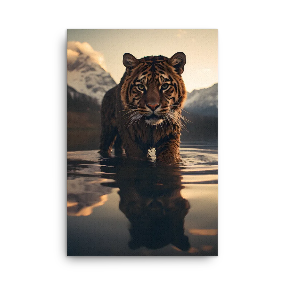 Majestic Reflection: The Tiger's Domain | Thin Canvas | 20″×30″