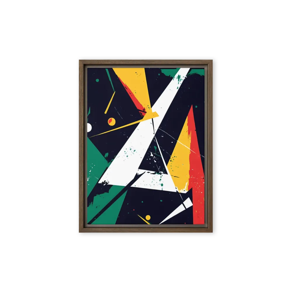 Dynamic Geometries | Canvas with Brown Frame | 9″×12″