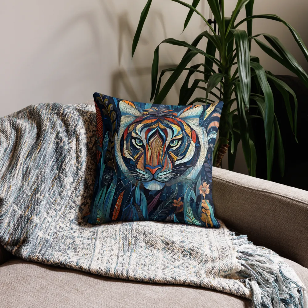 Ornamental Tiger in Teal and Orange