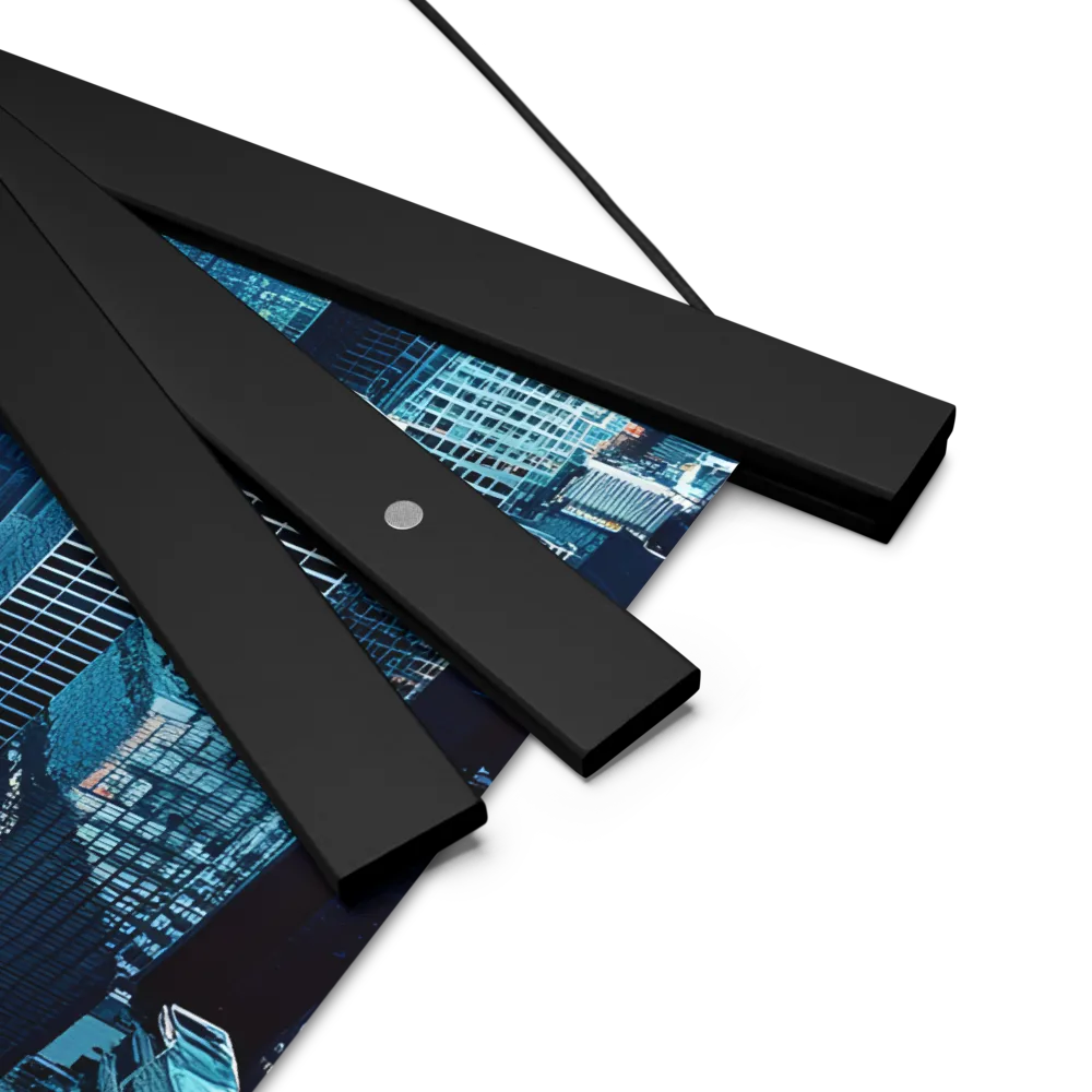 Dynamic Urban Symphony | Poster With Black Wood Hanger | 14″×14″