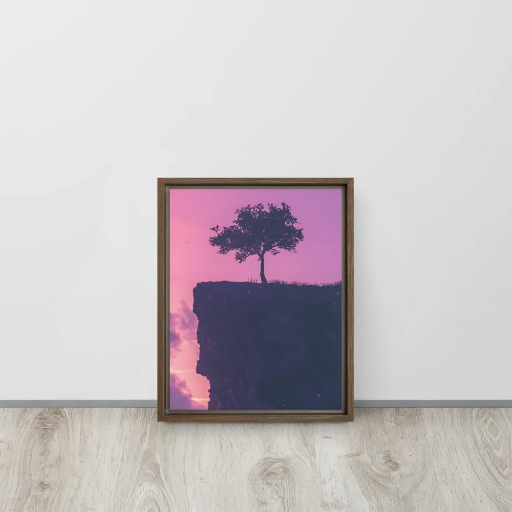 Solitude on the Edge | Canvas with Brown Frame | 11″×14″
