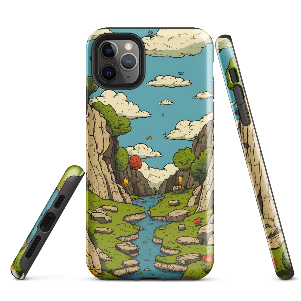 Whimsical Serenity: A Canyon Landscape | Phone Case |  11 Pro Max | Tough Case | Glossy