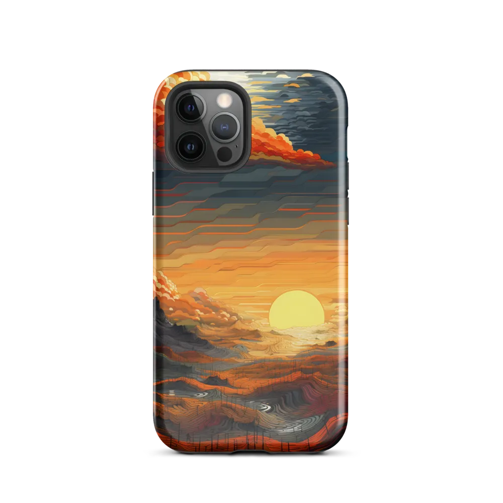 Ethereal Sunset: A Serene Landscape in Flowing Forms