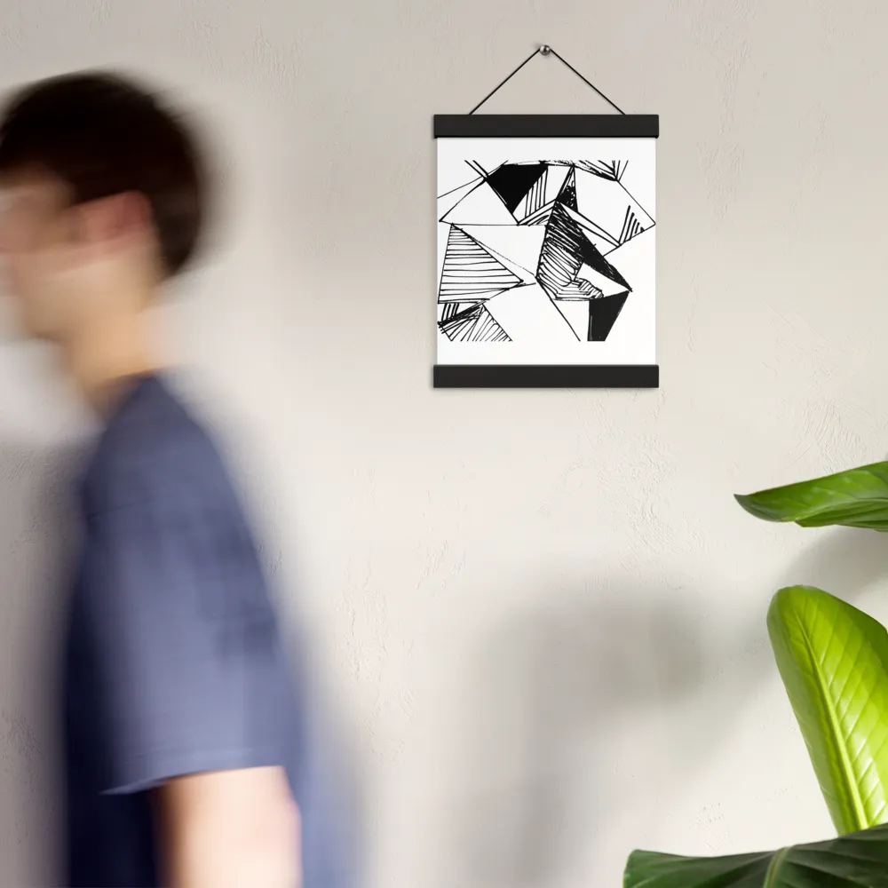 Dynamic Geometry in Ink | Poster With Black Wood Hanger | 8″×10″