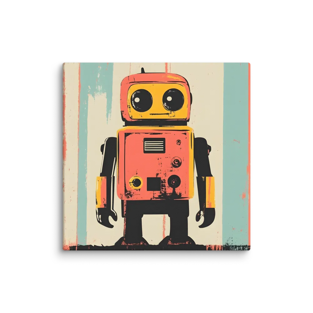 Retro Robot Charm | Canvas | 28″×28″