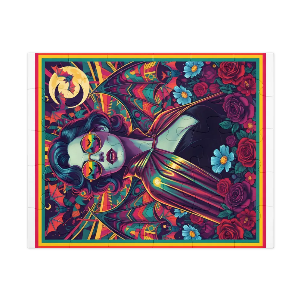 Neon Vampire Muse 
 Jigsaw Puzzle in Tin Box