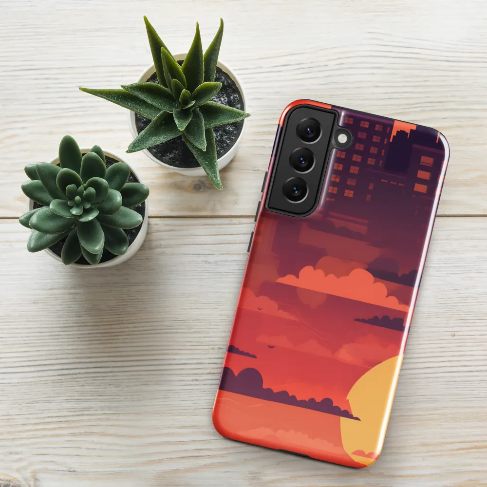 Urban Dusk: A Symphony of Cityscapes | Phone Case |  S22 Plus | Tough Case | Glossy