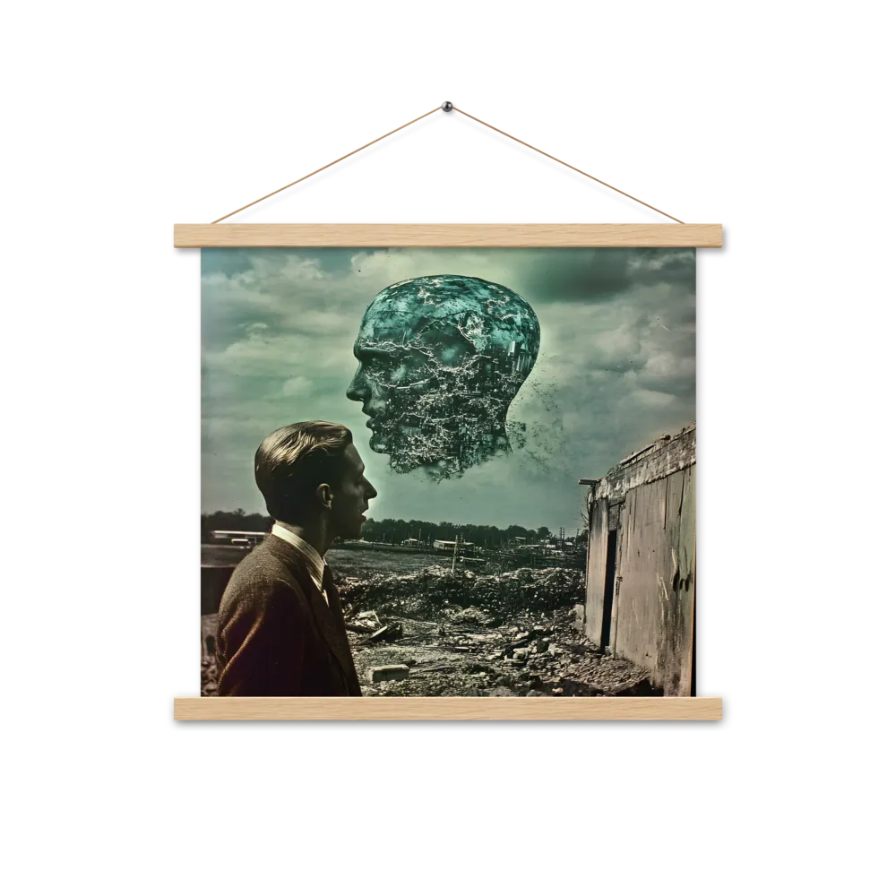 Ethereal Reflections: Identity in a Fragmented World | Poster With Oak Wood Hanger | 18″×18″