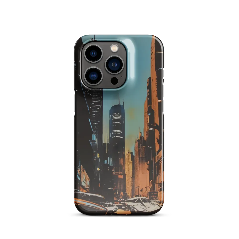 Futuristic Cityscape in Blue and Orange