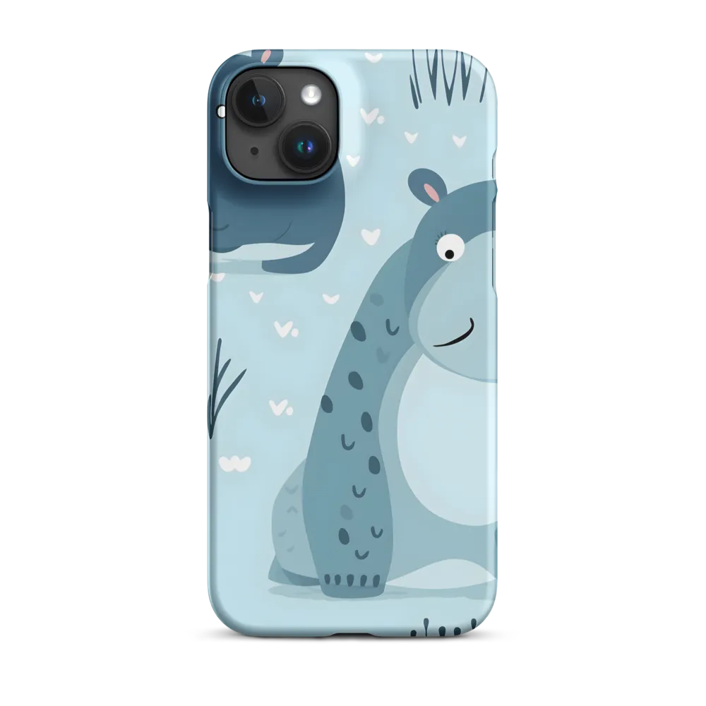 Whimsical Hippo Delight | Phone Case |  15 Plus | Snap Case | Matte
