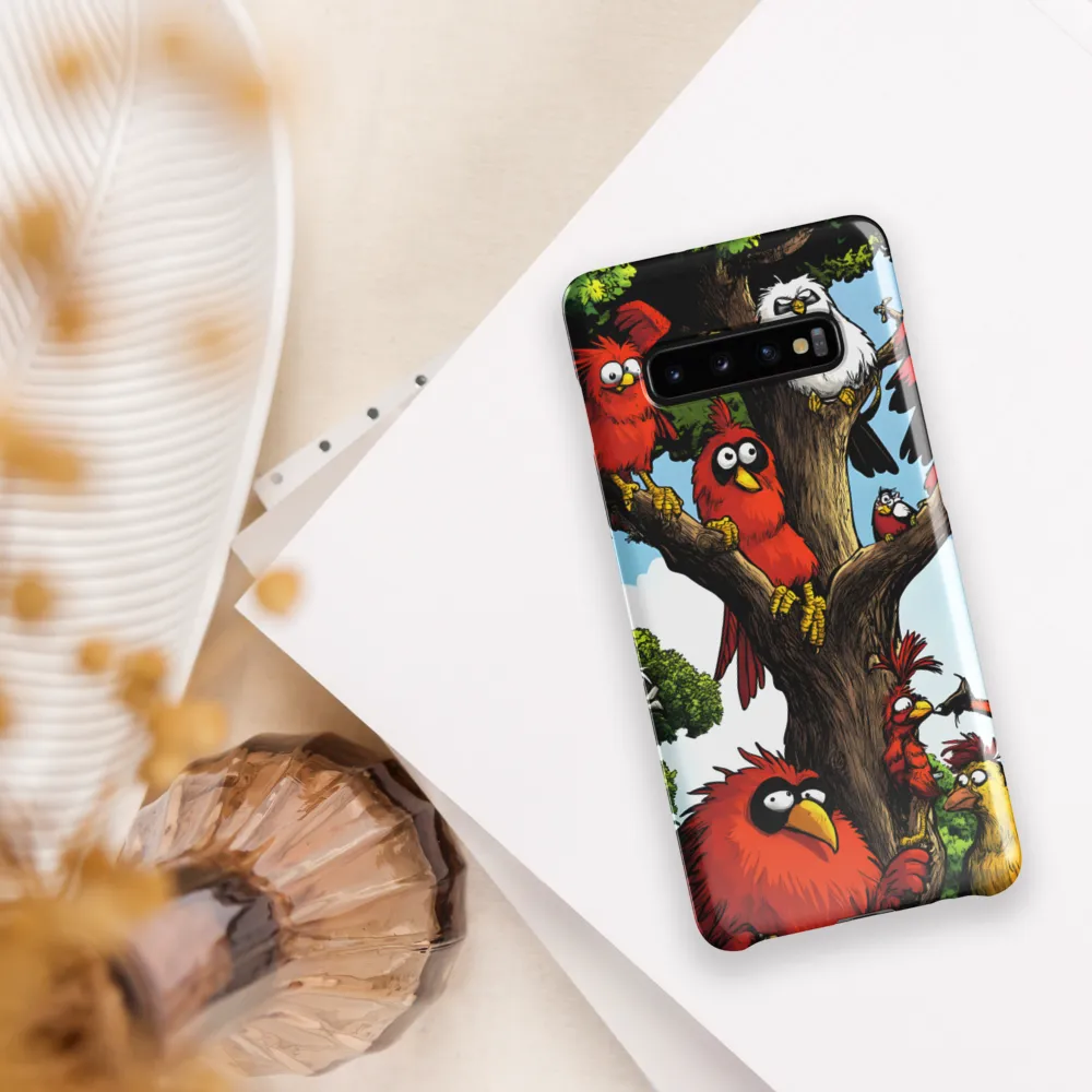 Whimsical Avian Gathering | Phone Case |  S10 Plus | Snap Case | Glossy