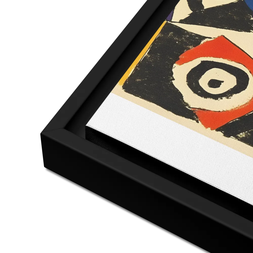 Dynamic Geometric Abstraction | Canvas with Black Frame | 16″×20″