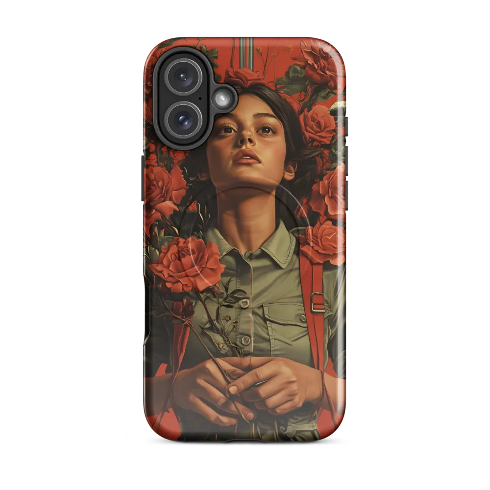 Harmony and Strength: A Portrait Among Roses