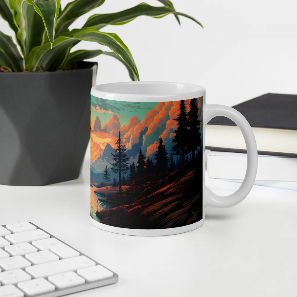 Tranquil Sunset Over the Majestic Mountains | Mugs | Multiple Sizes & Colors