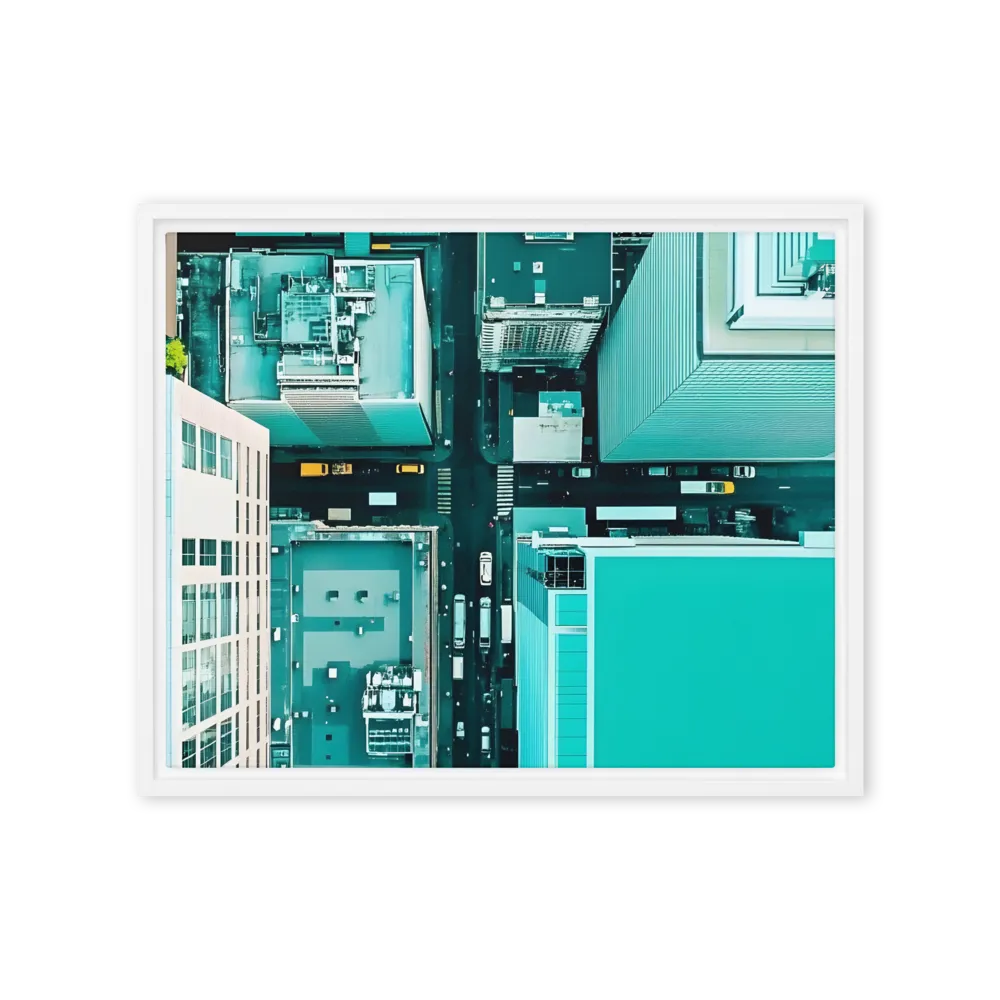 Urban Geometry: Aerial Perspective | Canvas with White Frame | 16″×20″