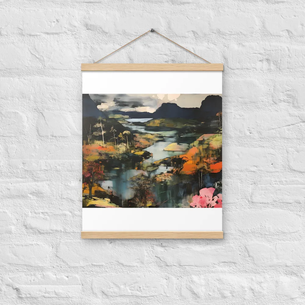 Harmony of Nature: An Abstract Journey | Poster With Oak Wood Hanger | 16″×20″