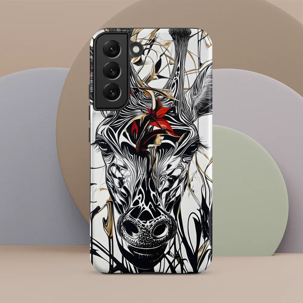 Floral Elegance: The Giraffe's Portrait