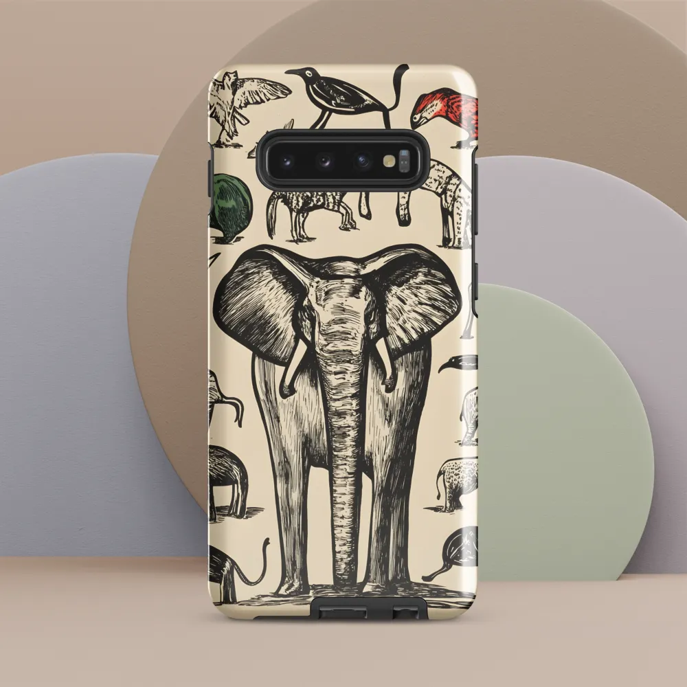 Whimsical Wildlife: A Linocut Journey | Phone Case |  S10 Plus | Tough Case | Glossy