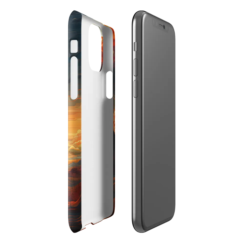 Ethereal Sunset: A Serene Landscape in Flowing Forms | Phone Case |  11 Pro | Snap Case | Glossy