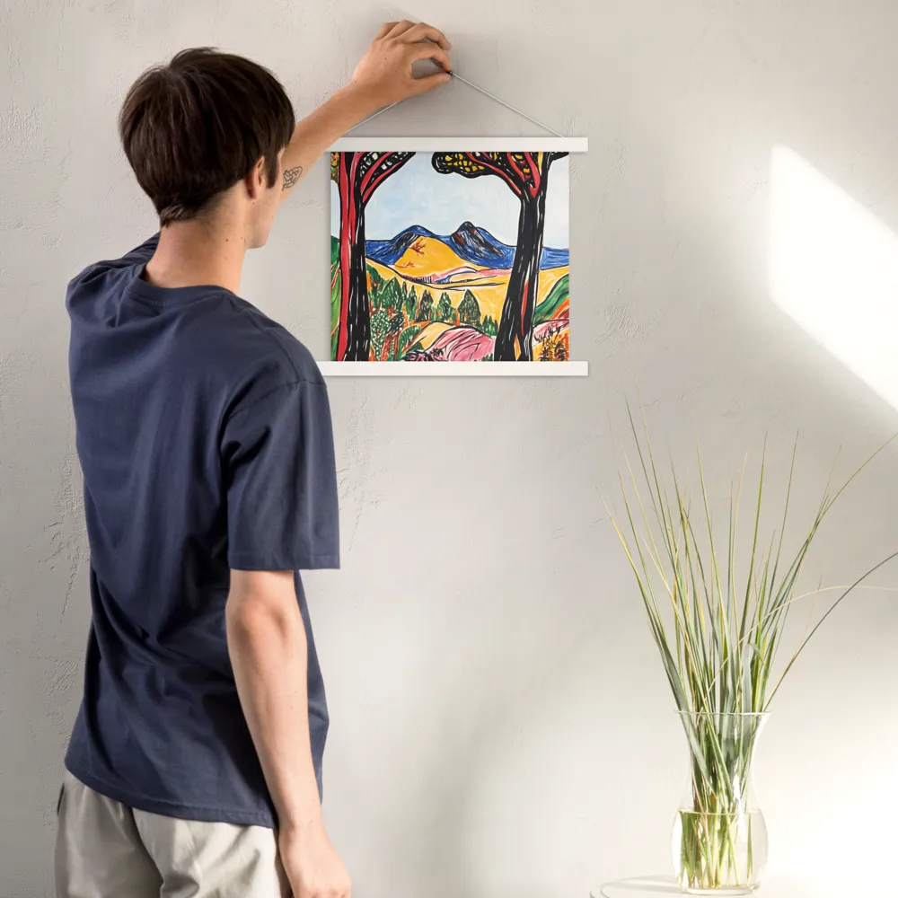 Vibrant Nature's Embrace | Poster With White Wood Hanger | 14″×14″