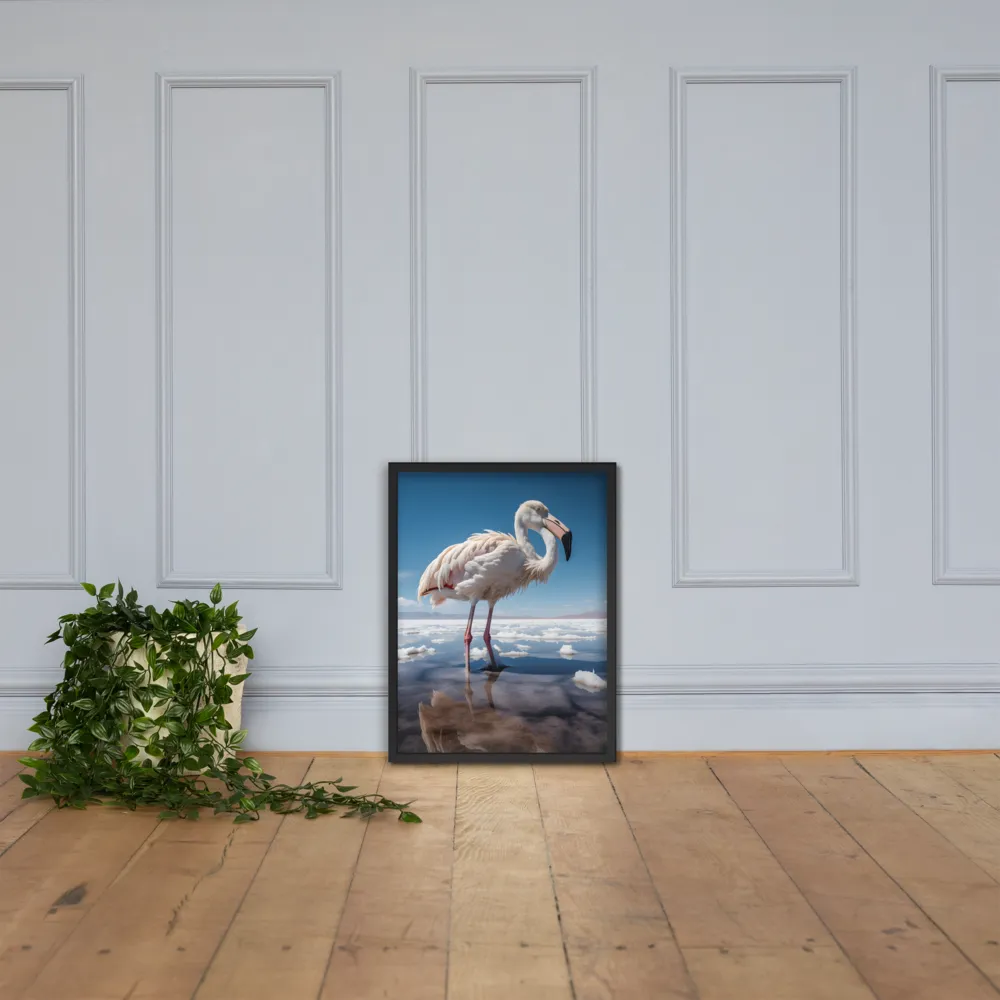 Graceful Solitude of a Flamingo | Poster with Black Frame | 18″×24″