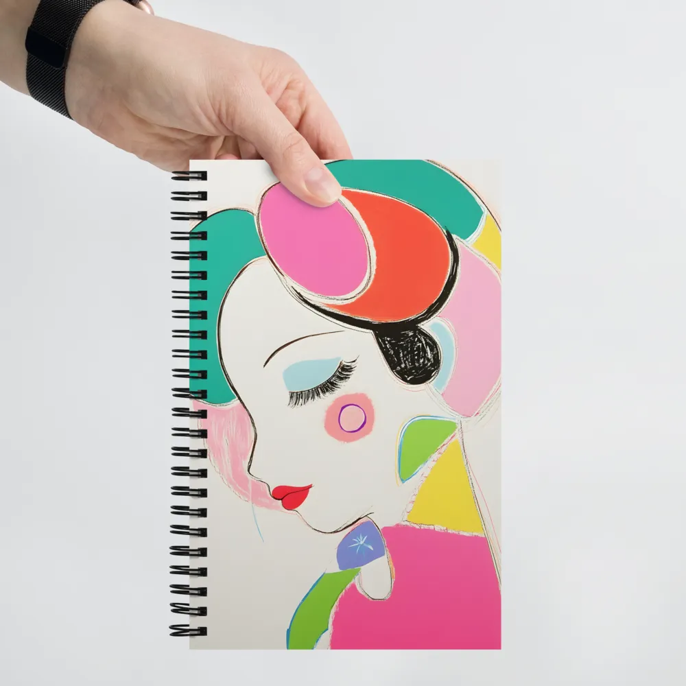 Whimsical Portrait in Colorful Abstraction | Spiral Notebook