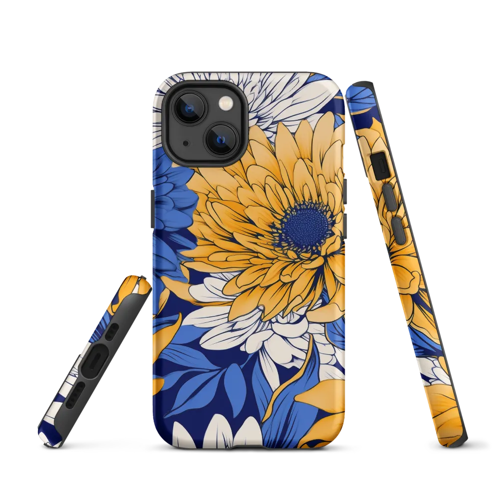 Floral Harmony in Blue and Yellow